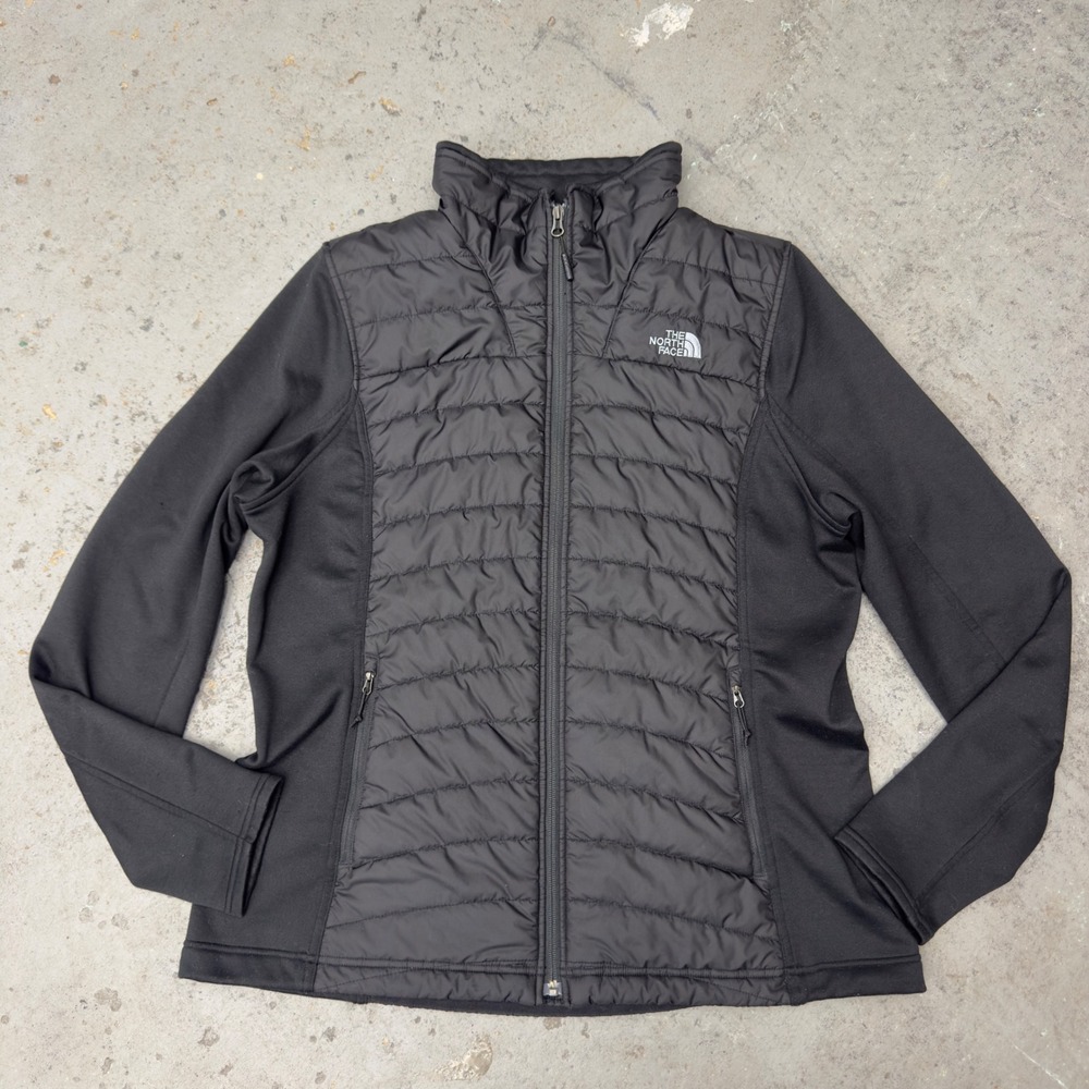 The North Face Womens XL Black Primaloft Hybrid Quilted Jacket Thumbholes